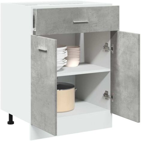 vidaXL Armadio Inferiore Cassetto “Lyon” Grigio Cemento 60x46x81,5