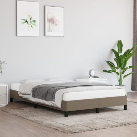vidaXL Giroletto senza Materasso Tortora 120x190 cm Tessuto