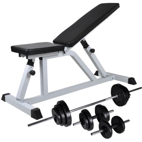 vidaXL Panca da Palestra con Bilanciere e Set di Manubri 30,5 kg