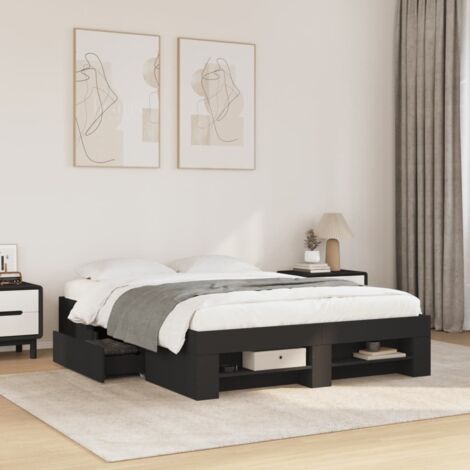 vidaXL Giroletto Nero 120x190 cm in Legno Multistrato (1/5)