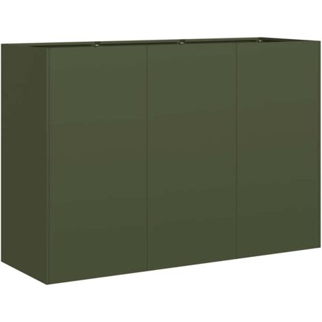 vidaXL Fioriera Verde Oliva 120x40x80 cm in Acciaio Laminato a Freddo