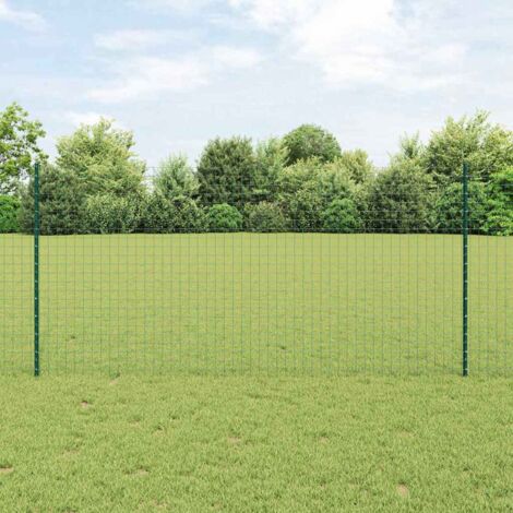 vidaXL Pali per Recinzione 10 pcs Verde 120 cm Acciaio