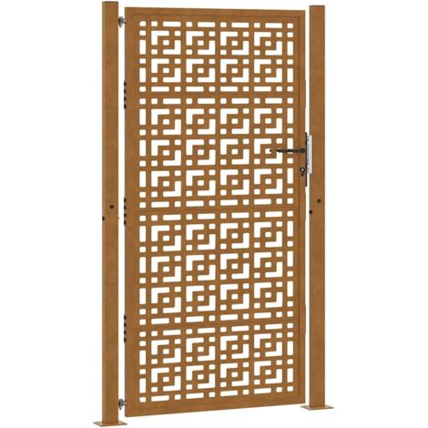 vidaXL Cancello da giardino 105x180 cm in acciaio corten con design a croce