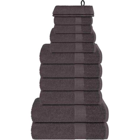 vidaXL Set Asciugamani 12 pz Antracite 360 gsm 100% Cotone