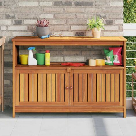 vidaXL Tavolo Consolle da Giardino 110x35x75 cm Legno Massello Acacia