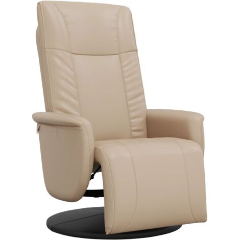 vidaXL Poltrona Reclinabile con Poggiapiedi Cappuccino in Similpelle
