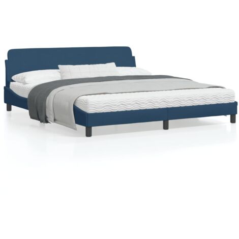 vidaXL Giroletto con Testiera Dover Blu 180x200 cm Tessuto (1/5)