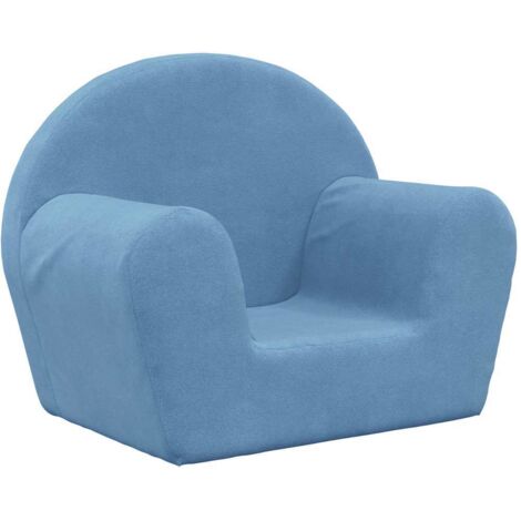 vidaXL Divano per Bambini Blu in Morbido Peluche