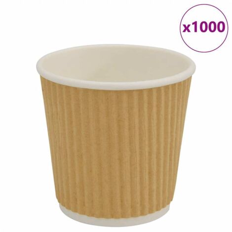 vidaXL Bicchieri da Caffè in Carta 1000 pz 4oz 100ml Marrone (1/5)