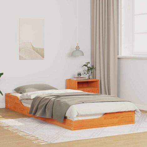 vidaXL Struttura del letto Marrone cerato 90 x 220 cm Pino massello (1/5)