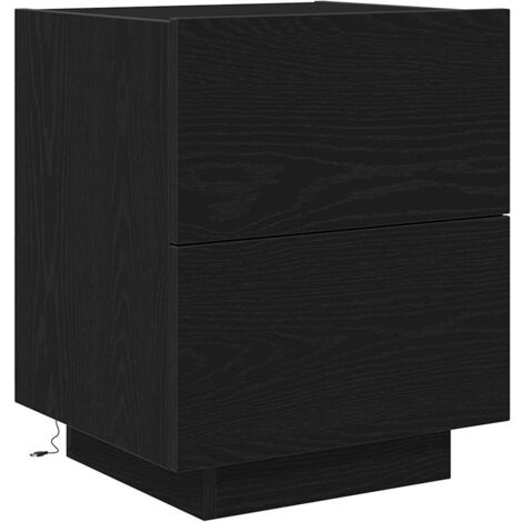 vidaXL Armadio da Notte con cassetto con Rovere Nero 45 x 40 x 55 cm (1/5)