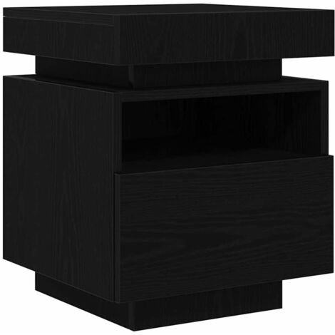 vidaXL Comodino Rovere nero 40 x 39 x 48.5 cm Legno multistrato