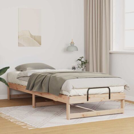vidaXL Struttura del letto Marrone 80 x 220 cm Pino massello (1/5)