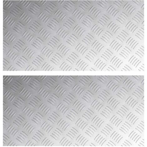 vidaXL Dischi Quadrati 2 pcs Argento 80 x 40 cm Alluminio