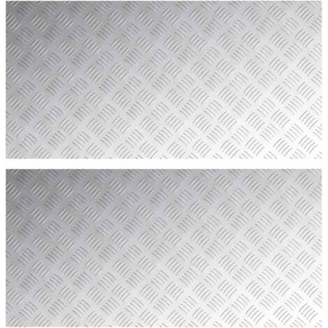 vidaXL Dischi Quadrati 2 pcs Argento 100 x 50 cm Alluminio