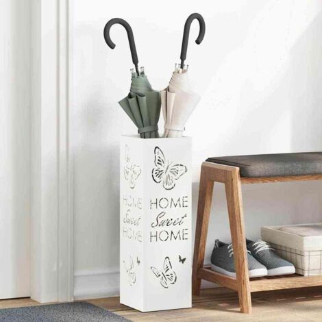 vidaXL Supporto per Ombrellone Bianco 15,5 x 15,5 x 49 cm Metallo
