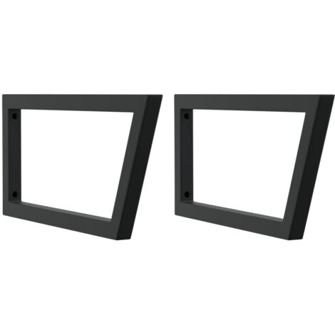 vidaXL Reggimensole per Lavabo 2 pz Nere Trapezio in Acciaio
