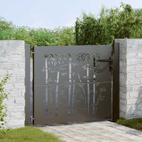vidaXL Cancello da giardino con blocco Nero 105 x 100 cm