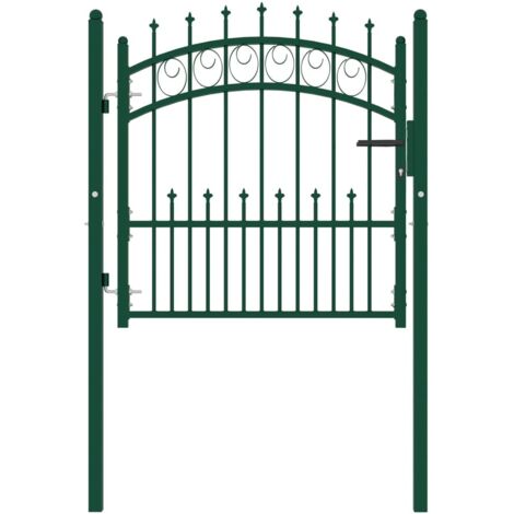 vidaXL Cancello per Recinzione con Punte in Acciaio 100x100 cm Verde