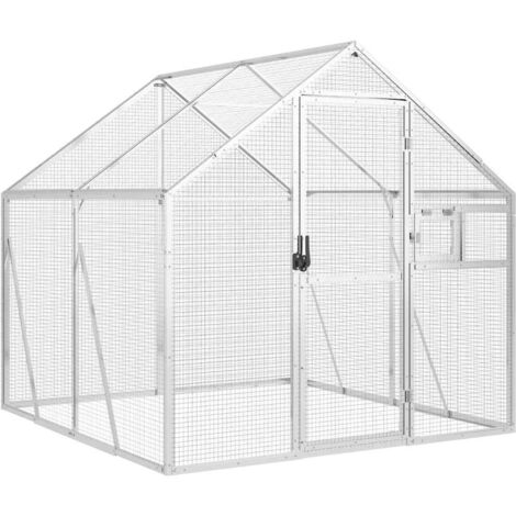 vidaXL Voliera Argento 1,79x2x1,85 m in Alluminio