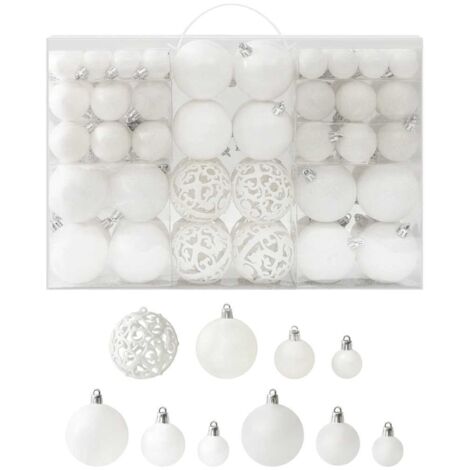 vidaXL Set Palline di Natale 100 pz Bianco