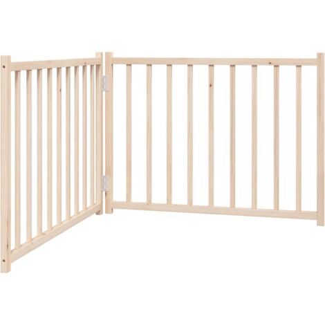 vidaXL Cancello per Cani Pieghevole 2 Pannelli 160 cm Massello Abete