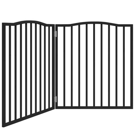 vidaXL Cancello per Cani Pieghevole 2 Pannelli Nero 160cm Legno Pioppo