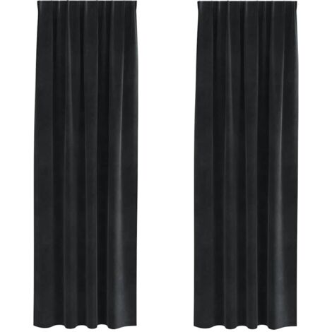 Tende 2 pcs Nero 140 x 245 cm Velluto vidaXL