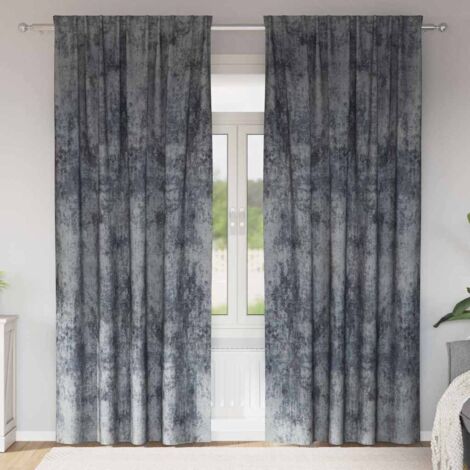 vidaXL Tenda con tende 2 pcs Grigio argento 260 x 140 cm Velluto