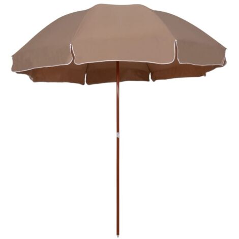 Ombrellone da Giardino con Palo in Acciaio 300 cm Tortora vidaXL