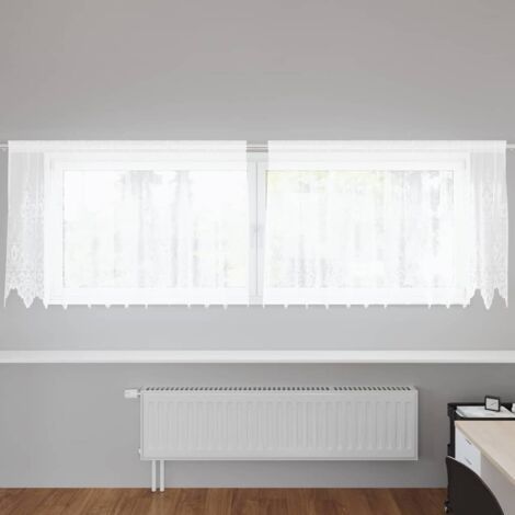 vidaXL Tenda in Pizzo con tende Bianco 300x80cm Poliestere