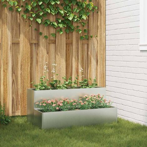 vidaXL Vaso da giardino Argento 100 x 60 x 45 cm Acciaio zincato