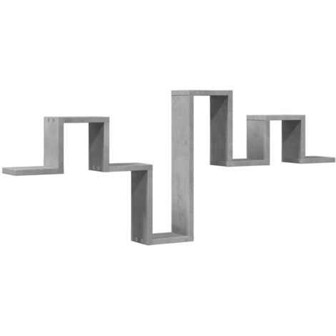 vidaXL Scaffale a Muro Grigio Cemento 104,5x10x43 cm Legno Multistrato