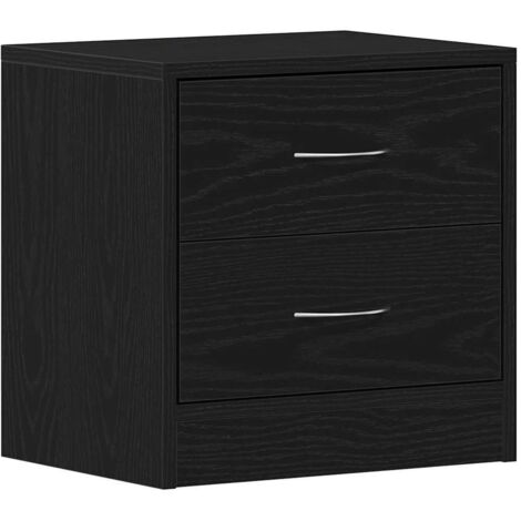 vidaXL Comodino Rovere Nero 40x30x40 cm in Legno Multistrato