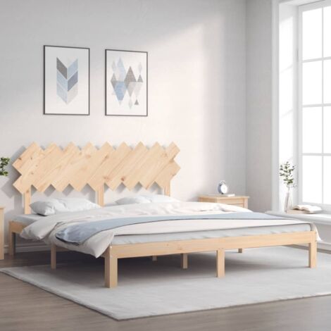 vidaXL Giroletto con Testiera Super King Size in Legno Massello (1/4)
