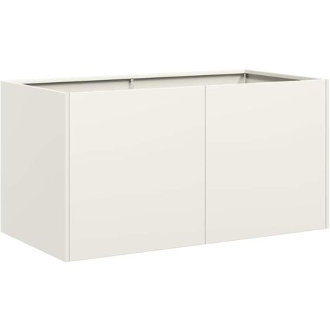 vidaXL Fioriera Bianca 80x40x40 cm in Acciaio Laminato a Freddo