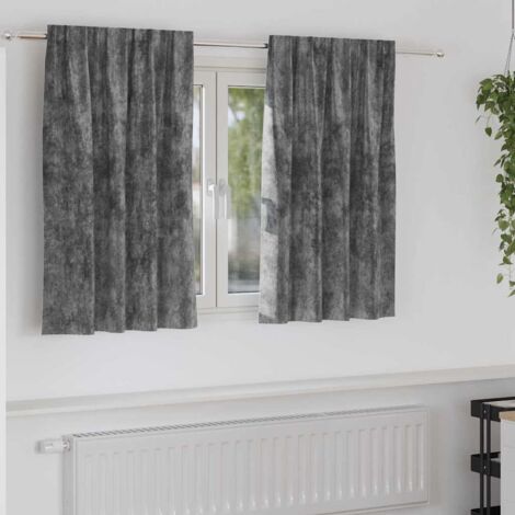 vidaXL Tenda con tende 2 pcs Grigio 140 x 140 cm Velluto