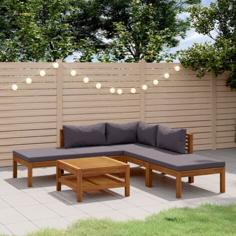 vidaXL Set Divani da Giardino 6 pz con Cuscini in Massello di Acacia (1/5)