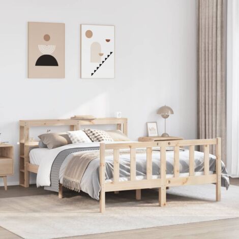 vidaXL Letto senza Materasso 160x200 cm in Legno Massello di Pino (1/5)