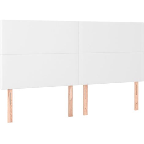 vidaXL Testiera Bianca 160x5x118/128 cm in Similpelle