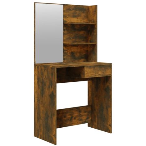 vidaXL Toeletta con Specchio Rovere Fumo 74,5x40x141 cm