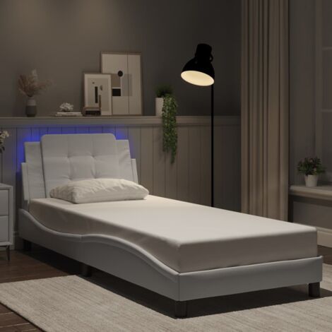 vidaXL Giroletto con LED senza Materasso Zadar Bianco 90x200 cm