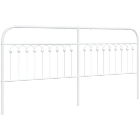 vidaXL Testiera in Metallo Bianco 193 cm (1/5)