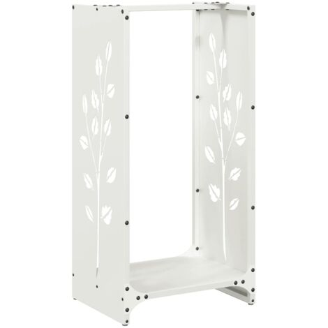 vidaXL Rastrelliera per Legna da Ardere Bianca 40x30x80 cm