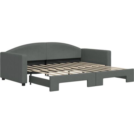 vidaXL Divano Letto con Letto Estraibile Grigio Scuro 90x190cm Tessuto