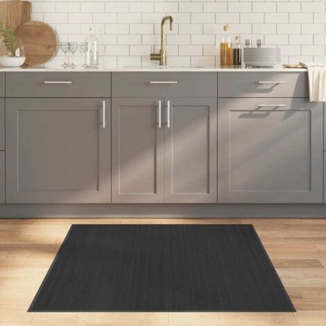 vidaXL Tappeto Quadrato Grigio 100x100 cm in Bambù