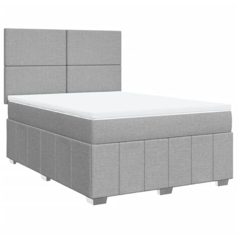 Giroletto a Molle con Materasso Grigio Chiaro 140x190cm Tessuto vidaXL