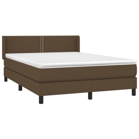 Giroletto a Molle con Materasso Marrone Scuro 140x190cm Tessuto vidaXL (1/5)