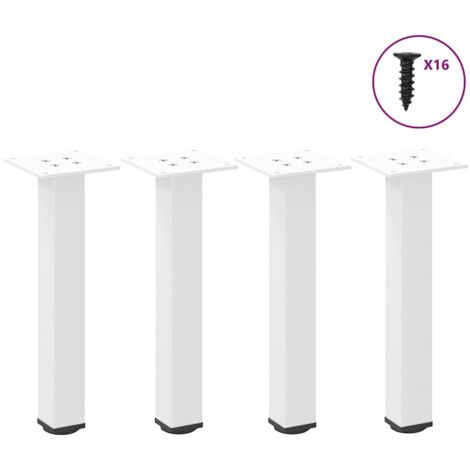 vidaXL Gambe per Tavolino da Caffè 4 pz Bianche 42-44 cm Acciaio