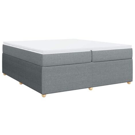 vidaXL Giroletto a Molle con Materasso Grigio Chiaro 200x200cm Tessuto